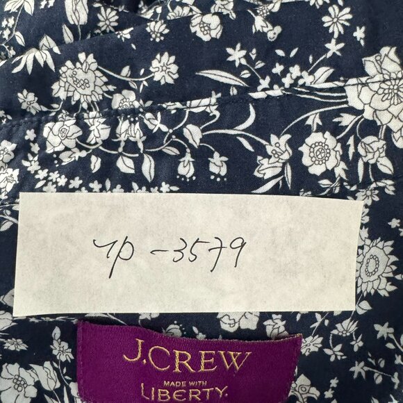 J. Crew Scalloped Popover Top XS Liberty Summer Blooms Fabric Floral TP-3579 - Picture 2 of 9